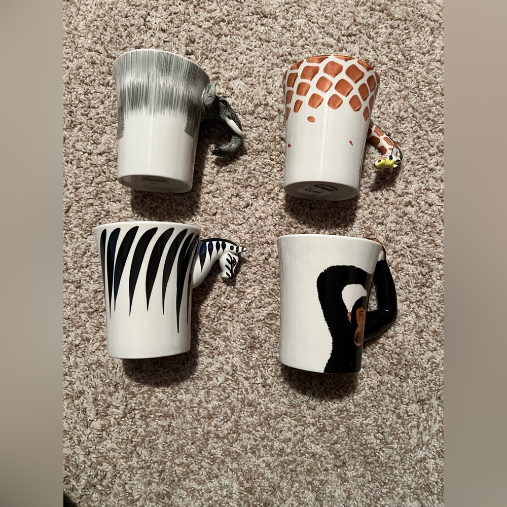 Pier 1 Animal Print Mug Set